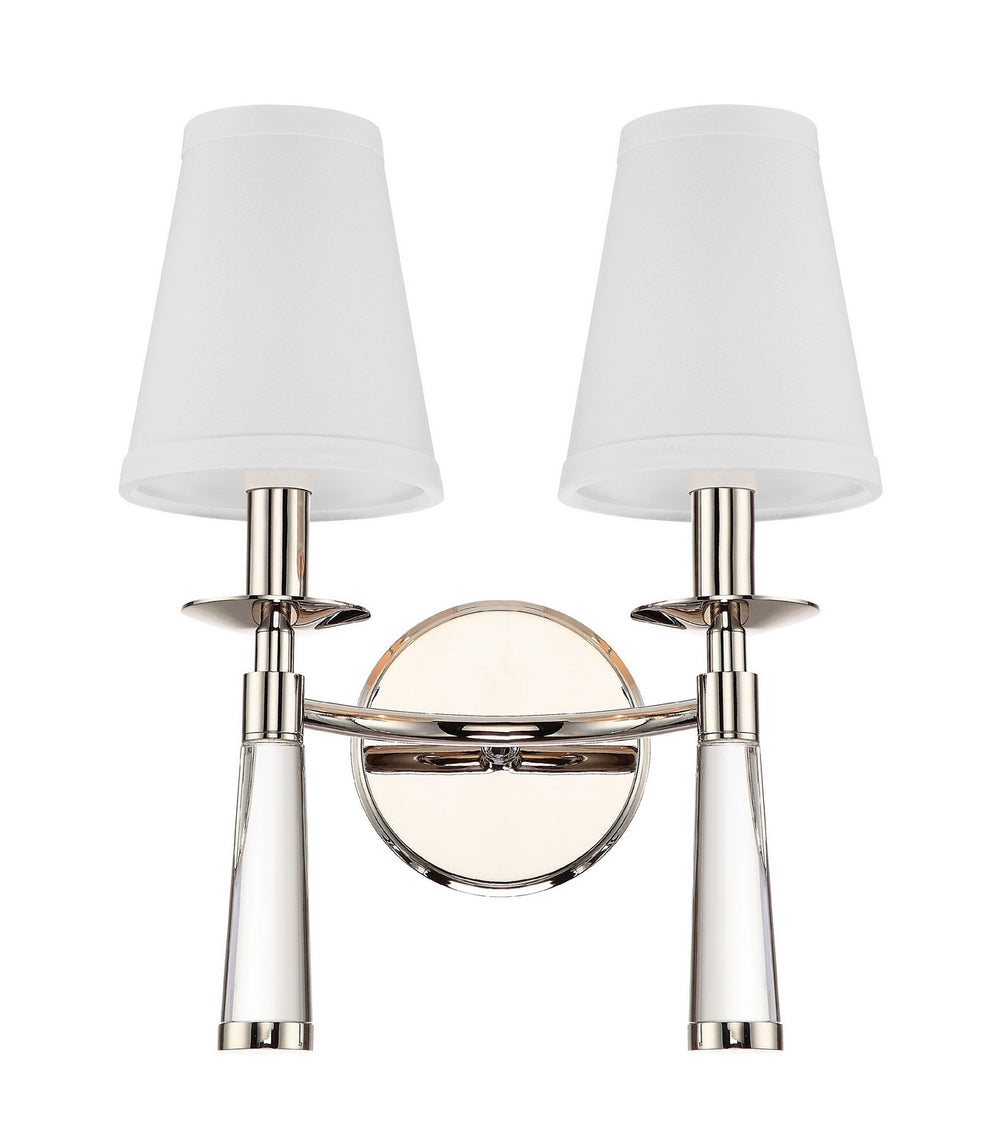 Crystorama - Two Light Wall Sconce - Baxter - Polished Nickel- Union Lighting Luminaires Decor
