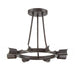 Crystorama - Eight Light Semi Flush Mount - Dakota - Charcoal Bronze- Union Lighting Luminaires Decor