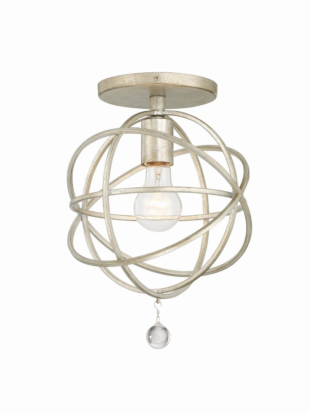 Crystorama - One Light Semi Flush Mount - Solaris - Olde Silver- Union Lighting Luminaires Decor