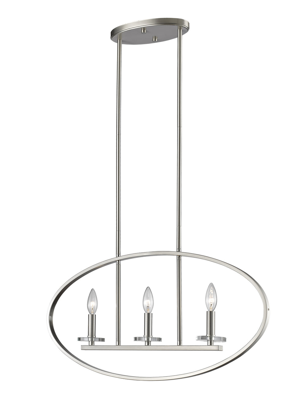 Z-Lite Canada - Three Light Linear Chandelier - Verona - Brushed Nickel- Union Lighting Luminaires Decor