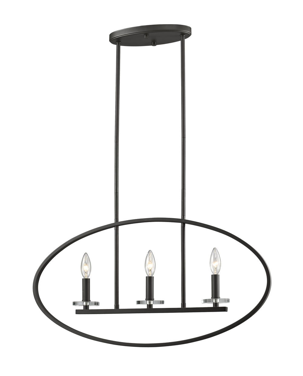 Z-Lite Canada - Three Light Linear Chandelier - Verona - Bronze- Union Lighting Luminaires Decor