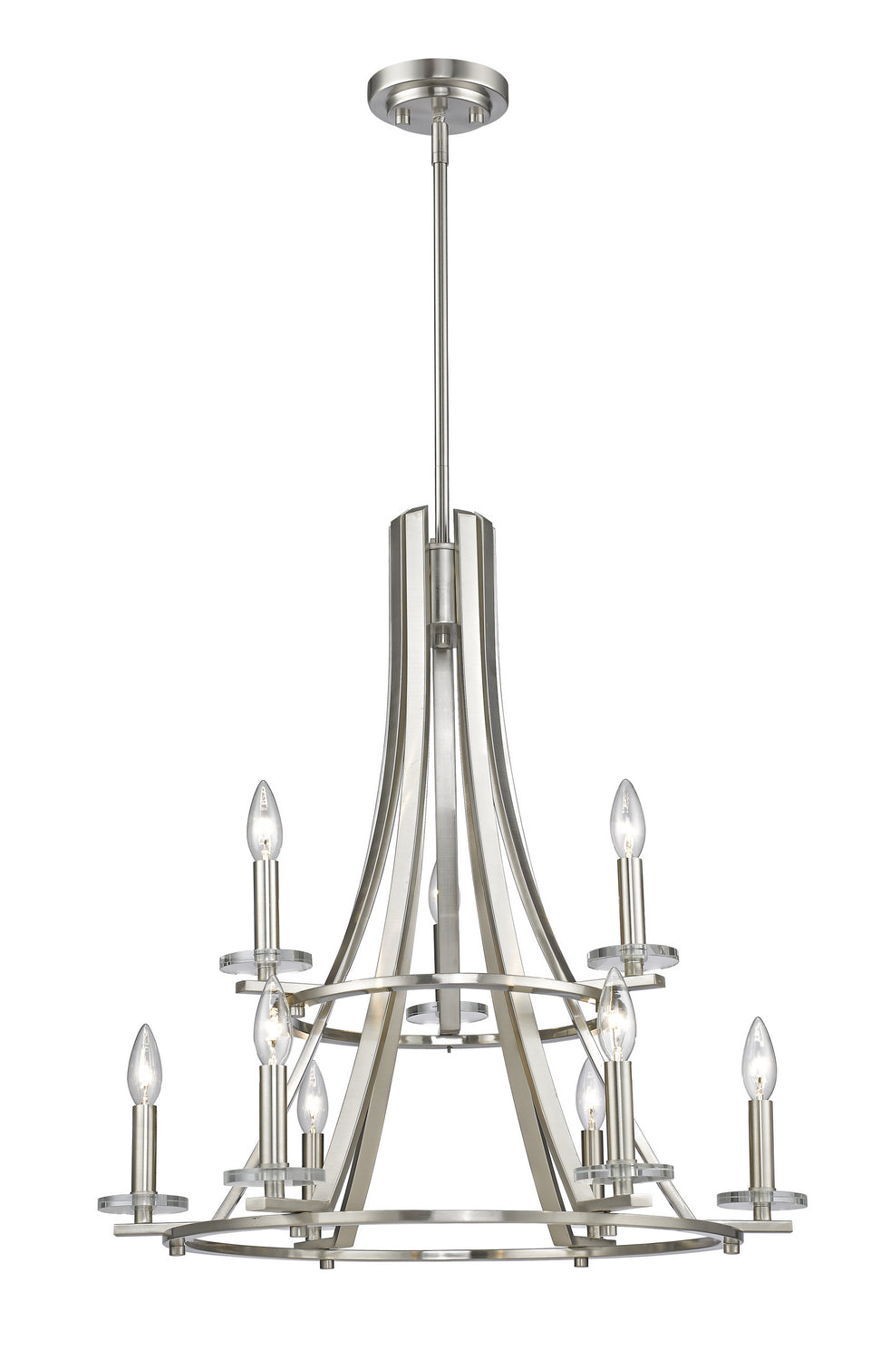 Z-Lite Canada - Nine Light Chandelier - Verona - Brushed Nickel- Union Lighting Luminaires Decor
