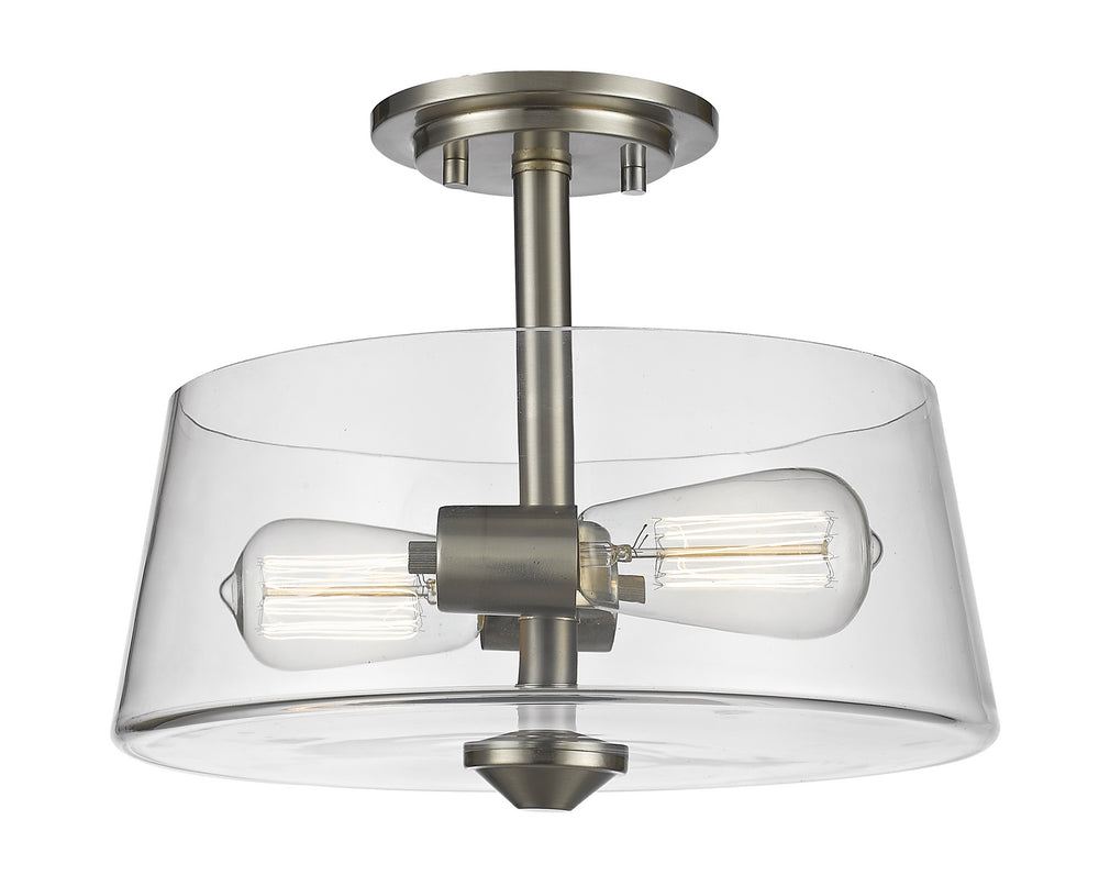 Z-Lite Canada - Two Light Semi Flush Mount - Annora - Brushed Nickel- Union Lighting Luminaires Decor