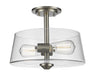 Z-Lite Canada - Two Light Semi Flush Mount - Annora - Brushed Nickel- Union Lighting Luminaires Decor