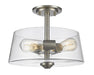 Z-Lite Canada - Three Light Semi Flush Mount - Annora - Brushed Nickel- Union Lighting Luminaires Decor