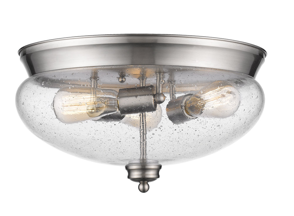 Z-Lite Canada - Three Light Flush Mount - Amon - Brushed Nickel- Union Lighting Luminaires Decor