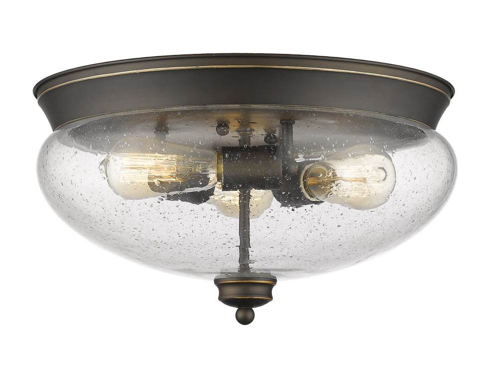 Z-Lite Canada - Three Light Flush Mount - Amon - Olde Bronze- Union Lighting Luminaires Decor