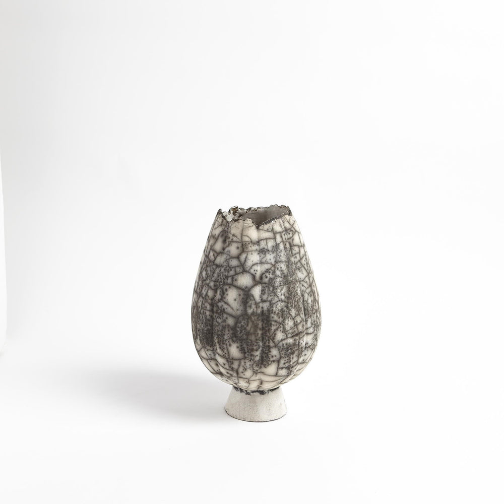 Bol et vases crépitaires Raku noir