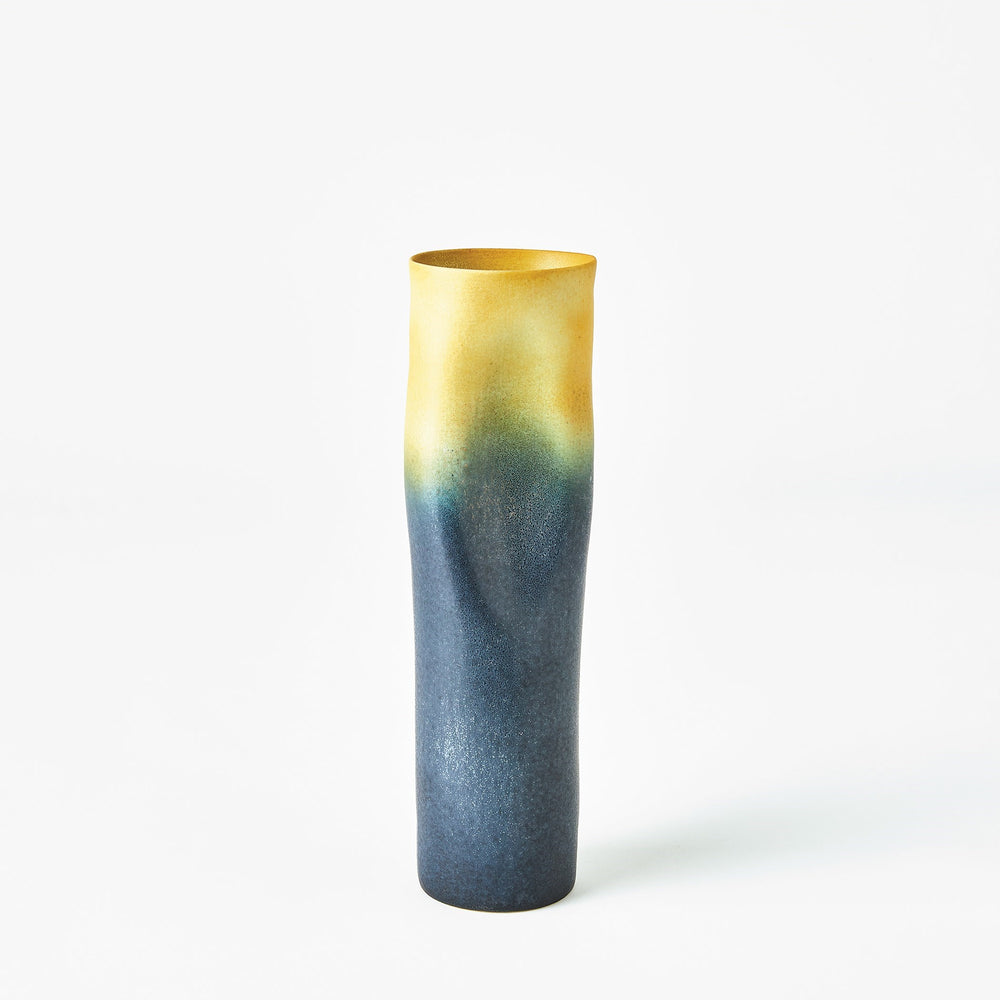 Bol à contrat et vases gris / jaune