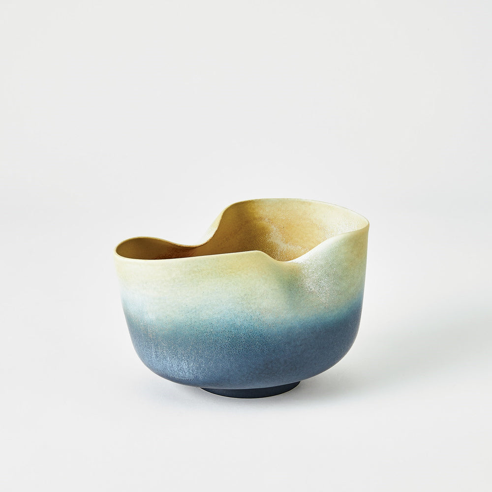 Bol à contrat et vases gris / jaune
