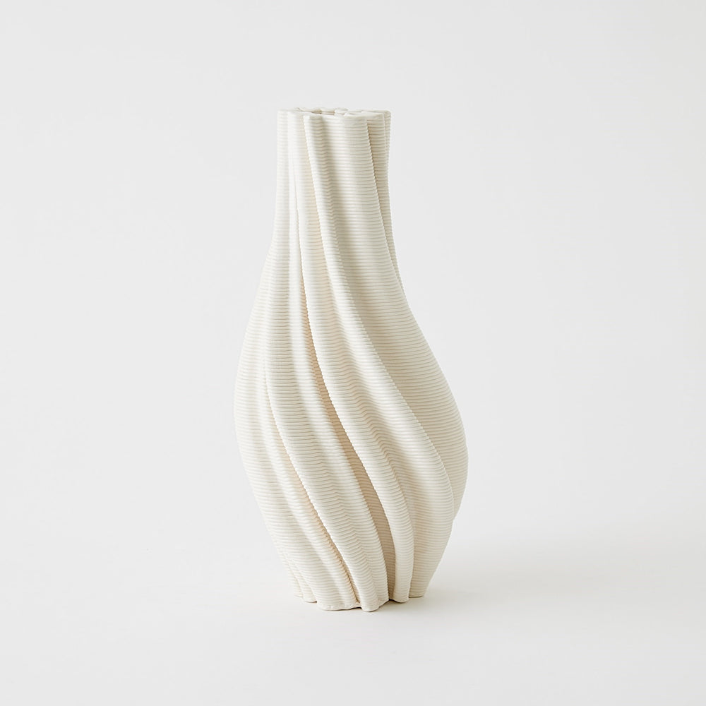 Twist Imprimé Vases Matte White