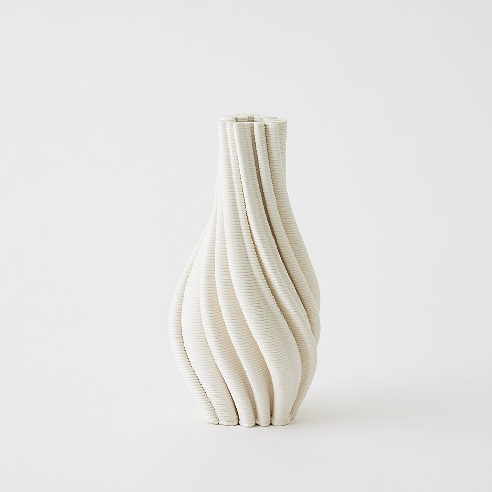 Twist Imprimé Vases Matte White