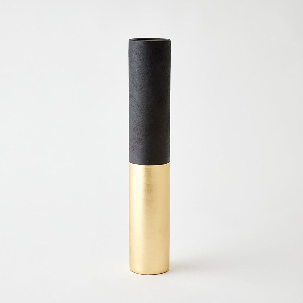 Collins Vases Matte Black/Gold Metallic