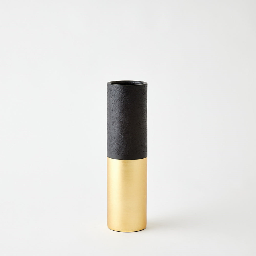 Collins Vases Matte Black/Gold Metallic