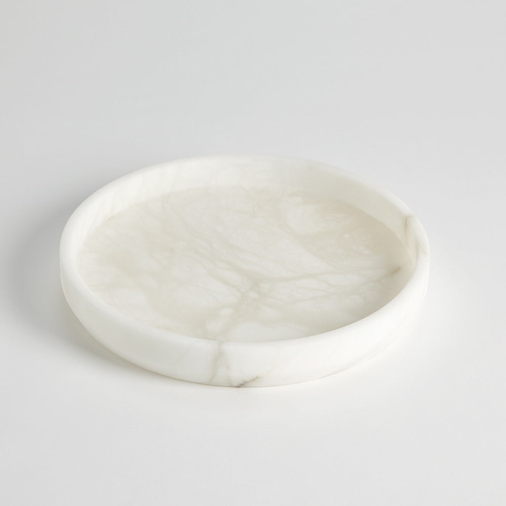 Alabaster Tapered Round Boxes and Tray White