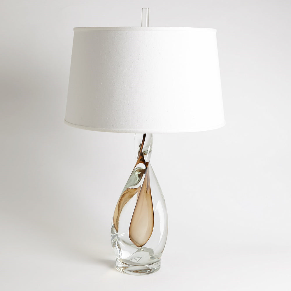 Lampe à torsion ambrée avec soie Abajour