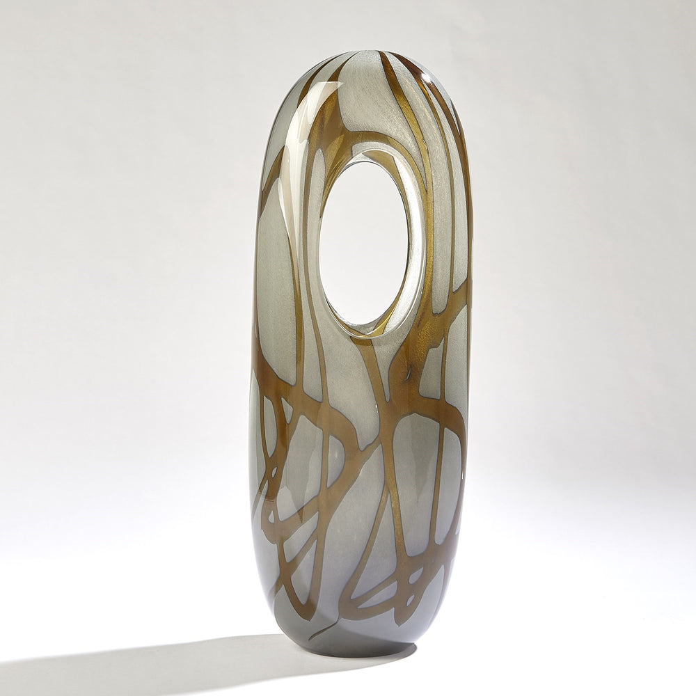Swirl Vases Amber/Grey