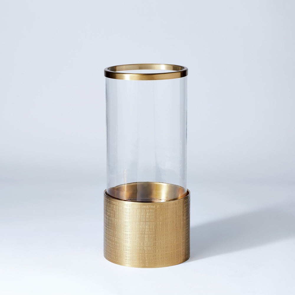 Plaid Etched Glass Hurricane