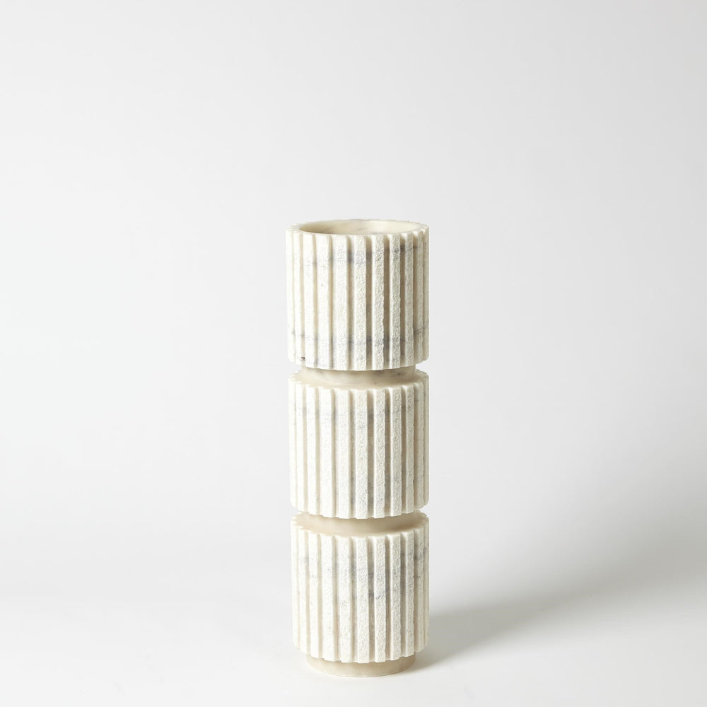 Channel Pillar Holder White Marble
