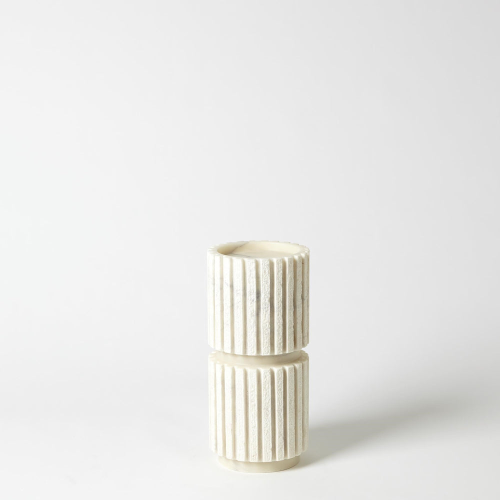 Channel Pillar Holder White Marble