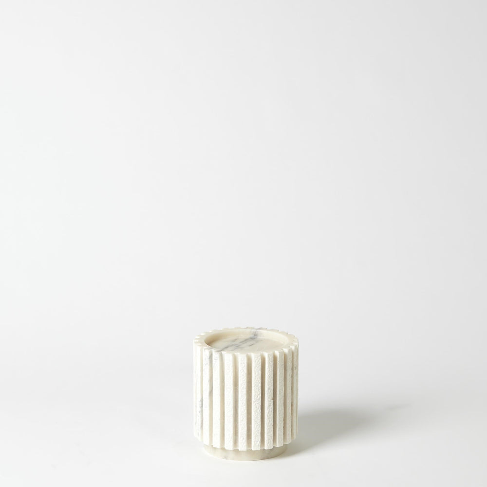 Channel Pillar Holder White Marble