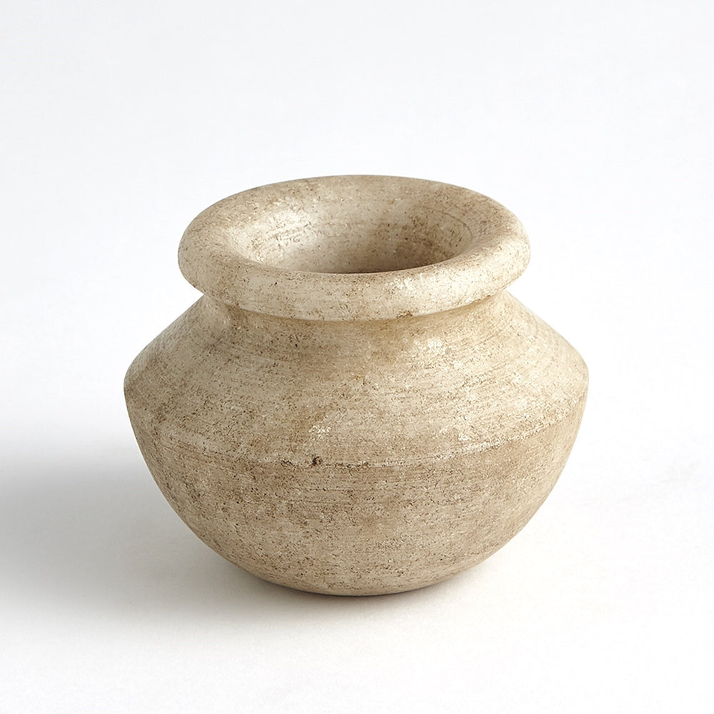 Marble Vases Antiqued White