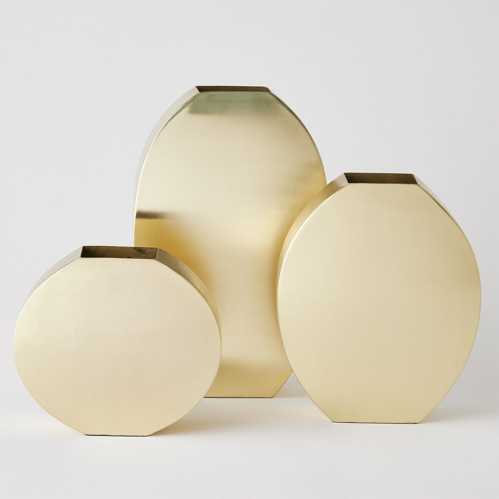 Squared Oval Vases Brass