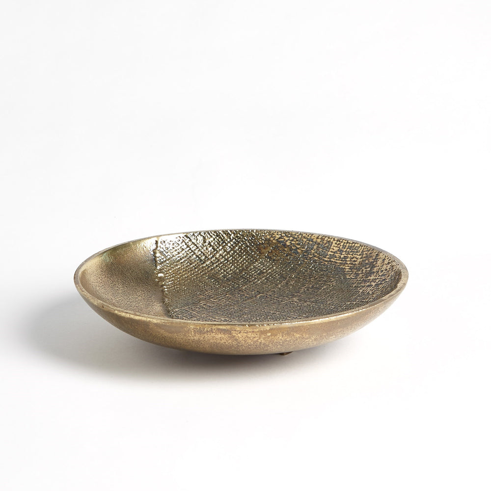 Linen Round Tray Brass