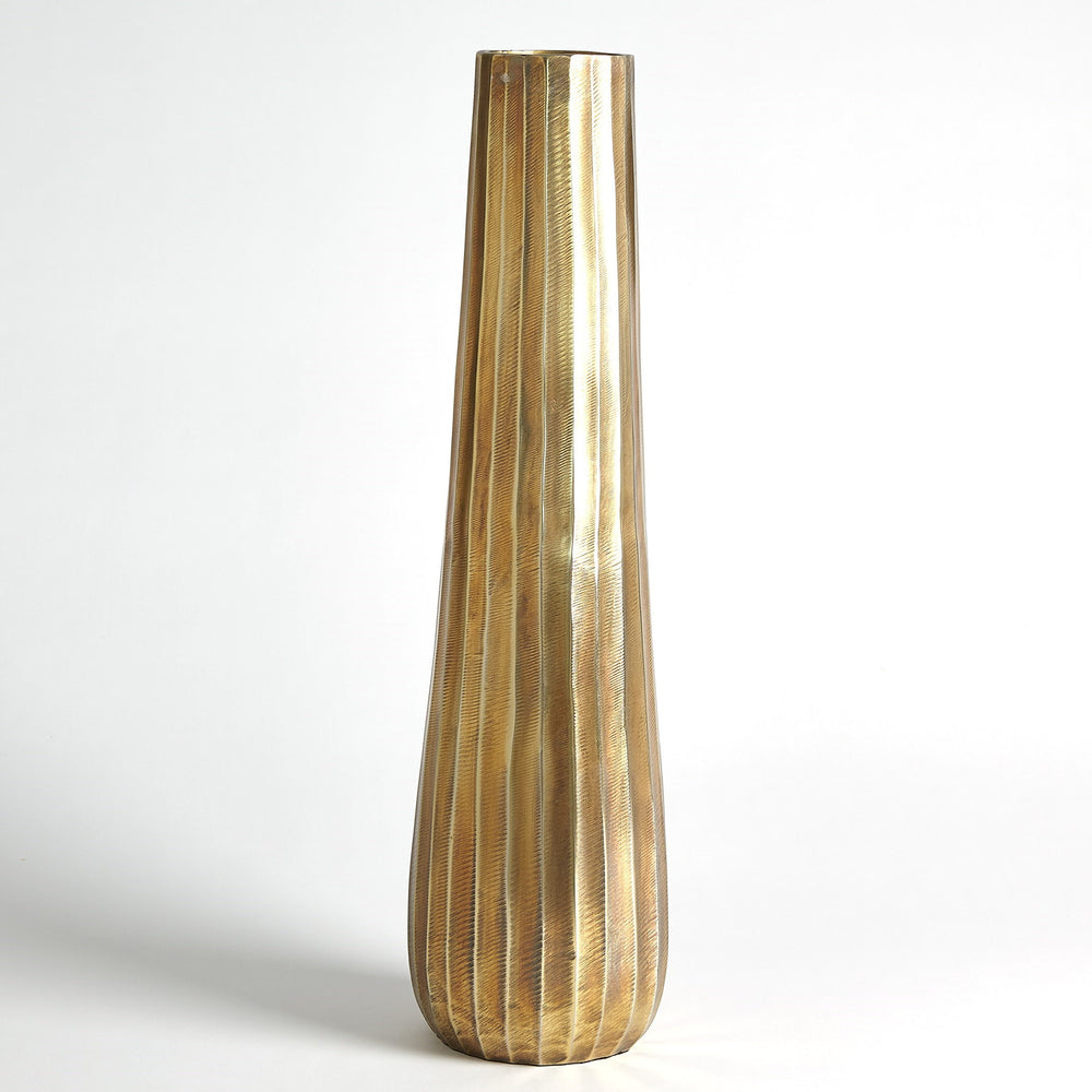 Chased Round Vases Antique Brass