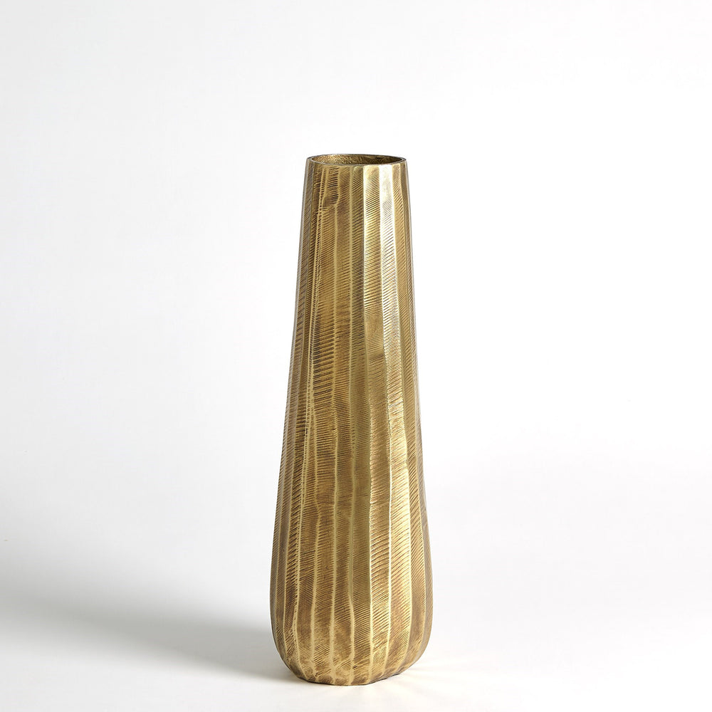 Chased Round Vases Antique Brass