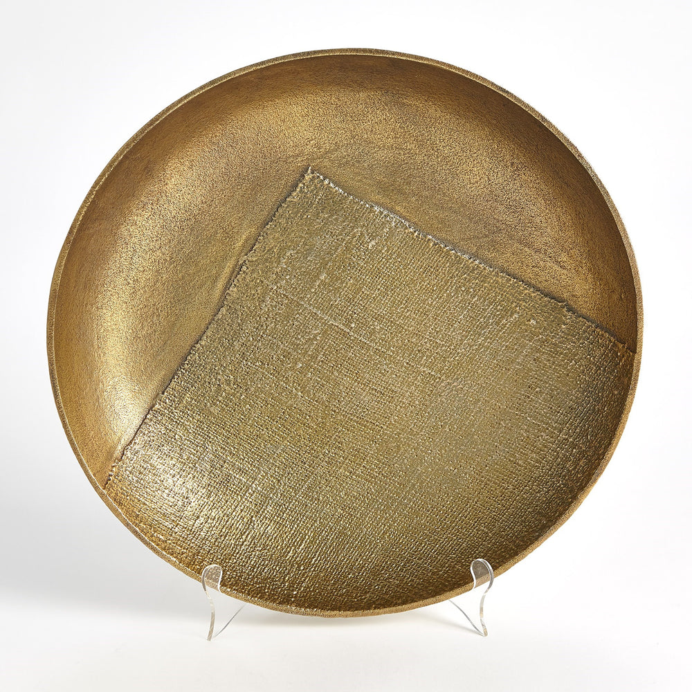 Linen Round Tray Brass
