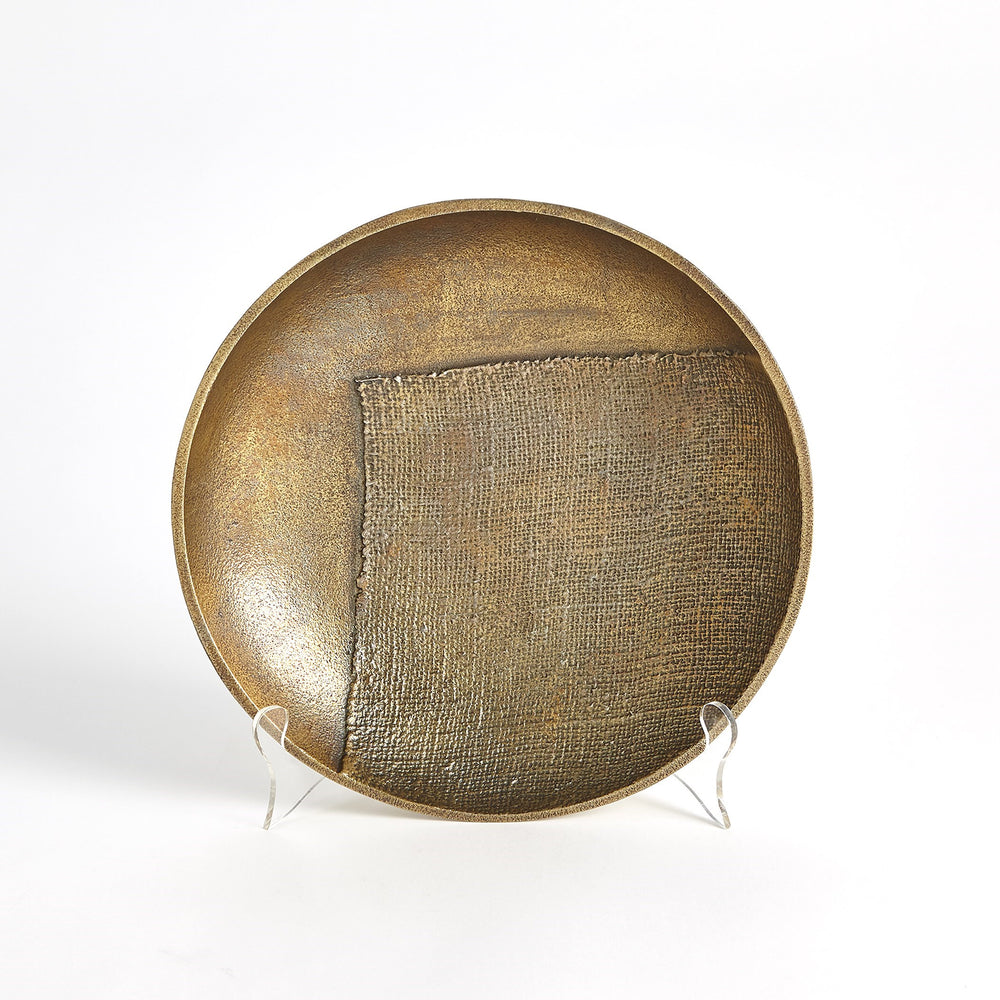 Linen Round Tray Brass