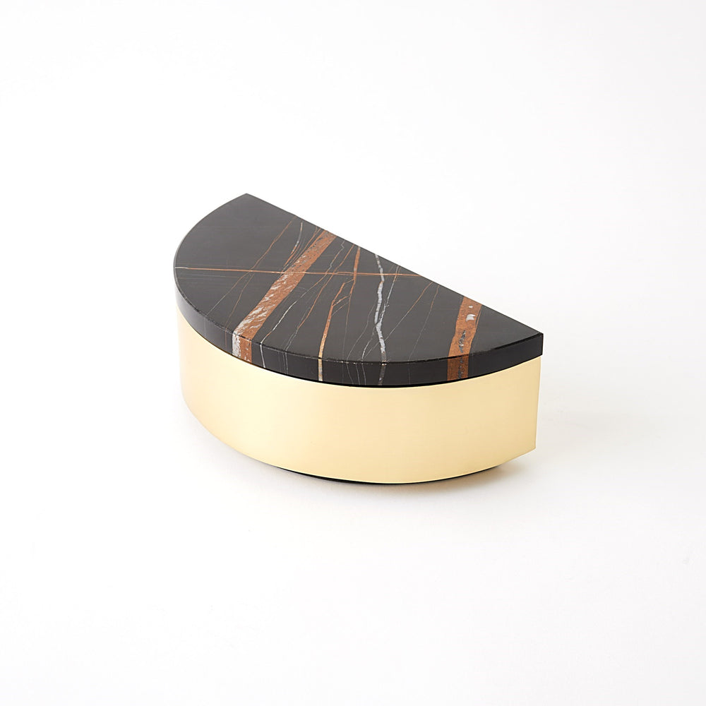 Cosmopolitan Collection Boxes and Tray Polished Brass/Black Marble