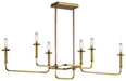 Kichler Canada - Six Light Linear Chandelier - Alden - Natural Brass- Union Lighting Luminaires Decor