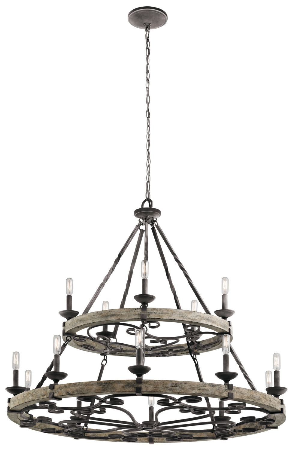 Kichler Canada - 15 Light Chandelier - Taulbee - Weathered Zinc- Union Lighting Luminaires Decor