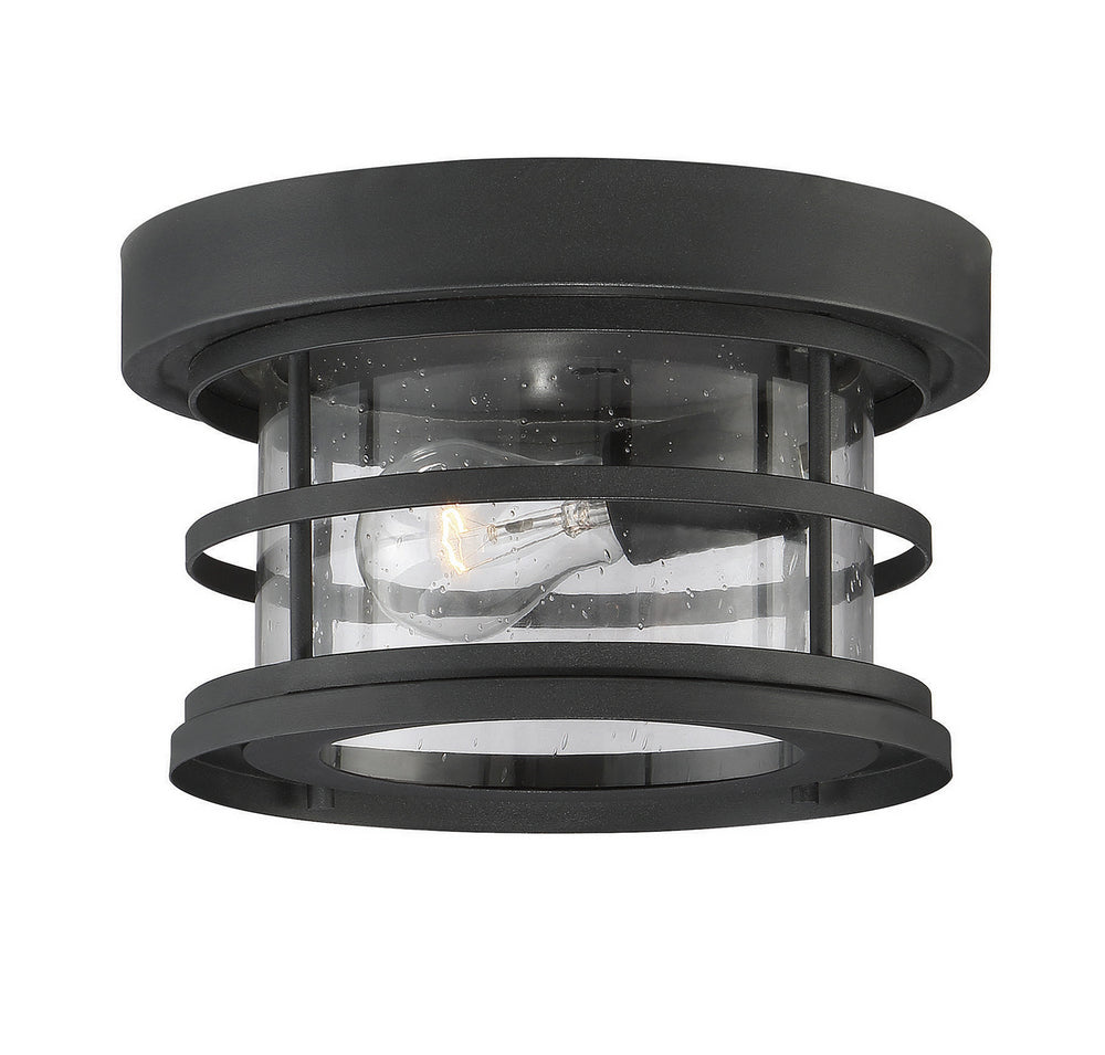 Savoy House - One Light Flush Mount - Barrett - Black- Union Lighting Luminaires Decor