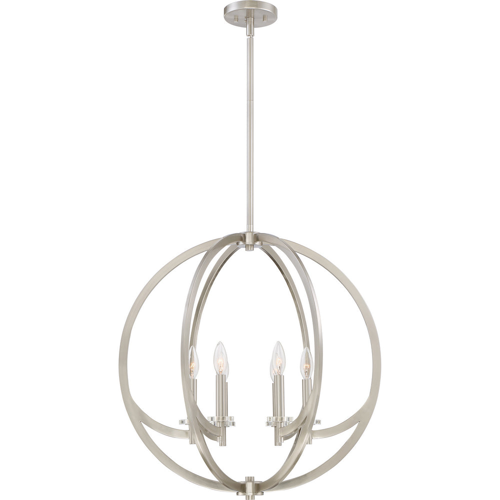 Quoizel - Six Light Pendant - Orion - Brushed Nickel- Union Lighting Luminaires Decor