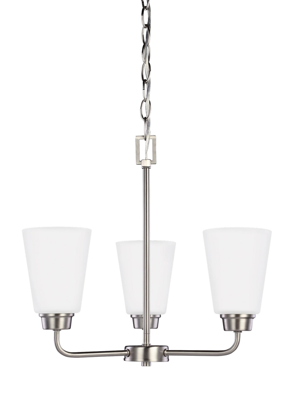 Generation Lighting Canada - Three Light Chandelier - Kerrville - Brushed Nickel- Union Lighting Luminaires Decor