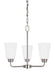 Generation Lighting Canada - Three Light Chandelier - Kerrville - Brushed Nickel- Union Lighting Luminaires Decor
