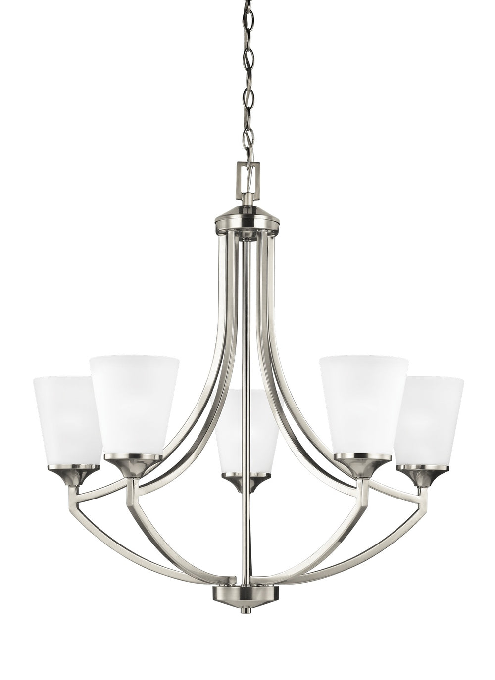 Generation Lighting Canada - Five Light Chandelier - Hanford - Brushed Nickel- Union Lighting Luminaires Decor
