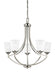 Generation Lighting Canada - Five Light Chandelier - Hanford - Brushed Nickel- Union Lighting Luminaires Decor