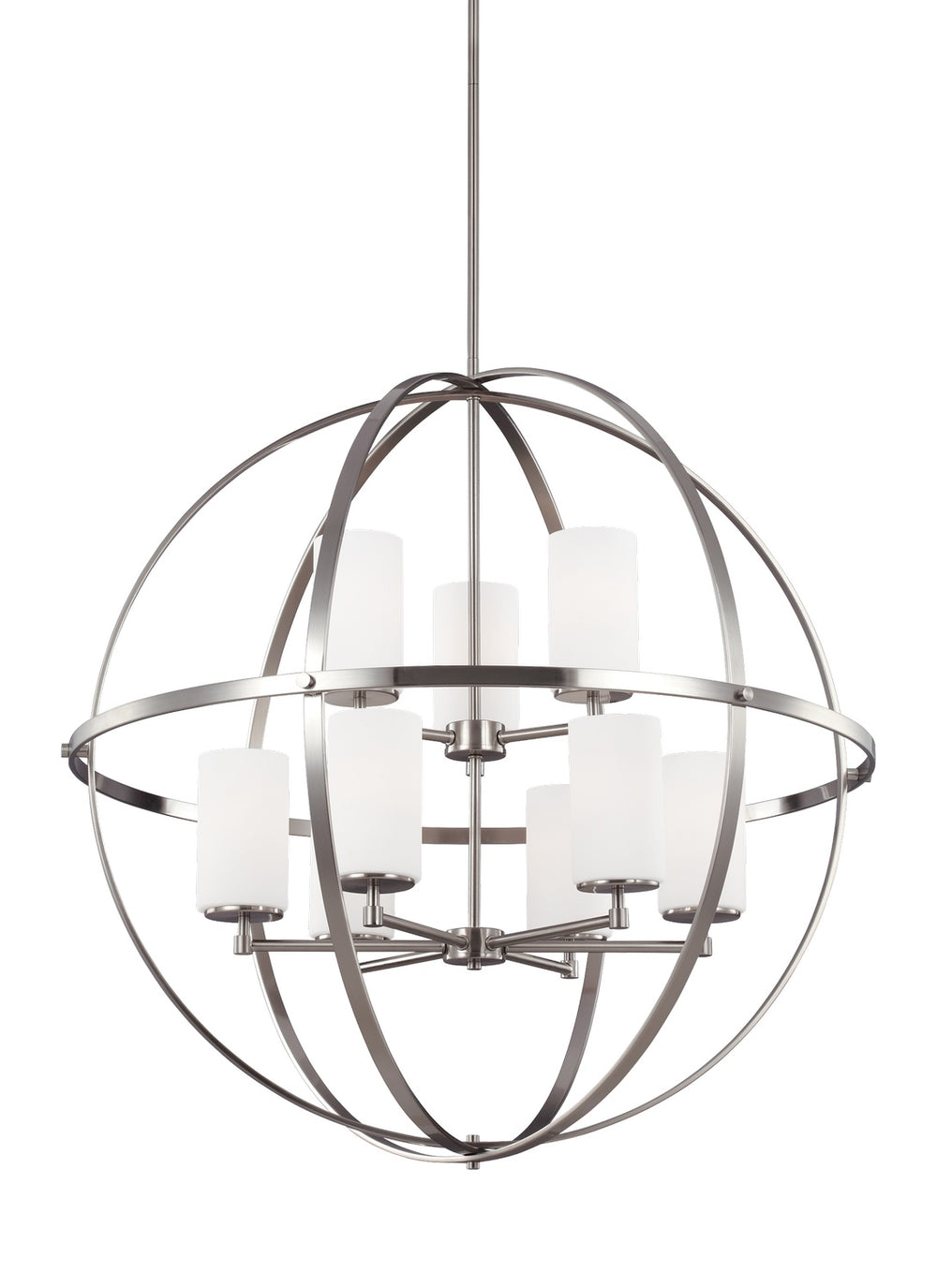 Generation Lighting Canada - Nine Light Chandelier - Alturas - Brushed Nickel- Union Lighting Luminaires Decor