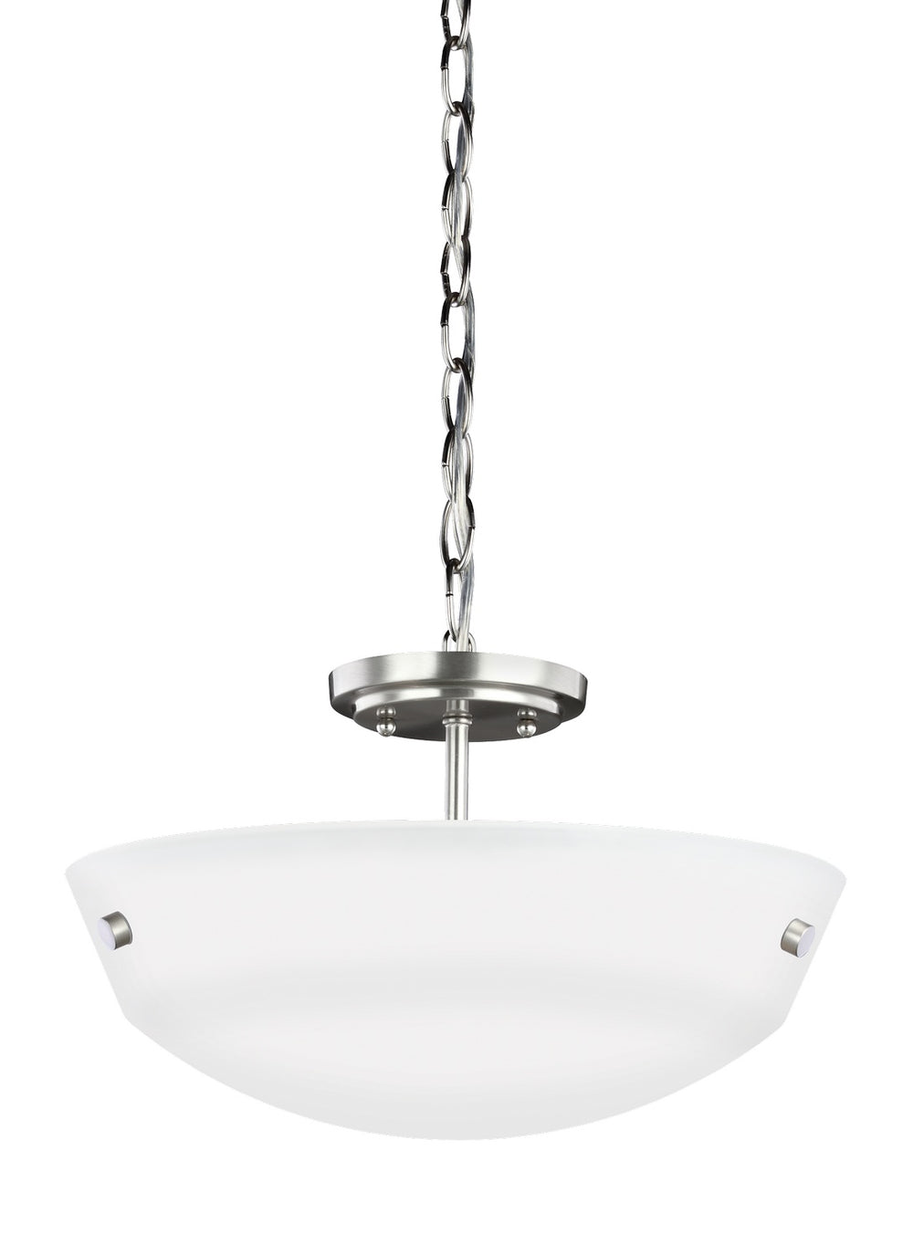 Generation Lighting Canada - Two Light Semi-Flush Convertible Pendant - Kerrville - Brushed Nickel- Union Lighting Luminaires Decor