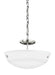 Generation Lighting Canada - Two Light Semi-Flush Convertible Pendant - Kerrville - Brushed Nickel- Union Lighting Luminaires Decor