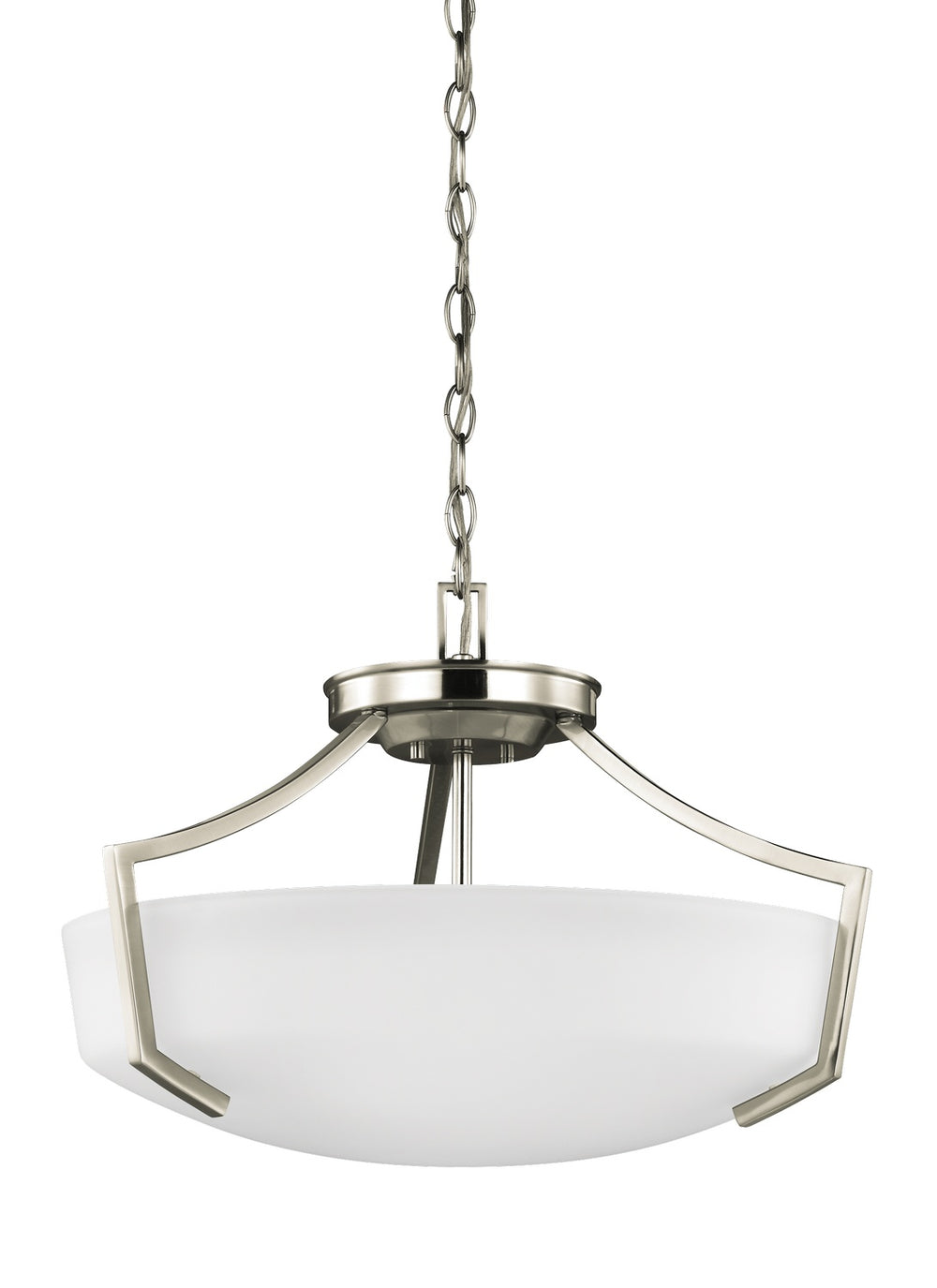 Generation Lighting Canada - Three Light Semi-Flush Convertible Pendant - Hanford - Brushed Nickel- Union Lighting Luminaires Decor