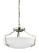Generation Lighting Canada - Three Light Semi-Flush Convertible Pendant - Hanford - Brushed Nickel- Union Lighting Luminaires Decor