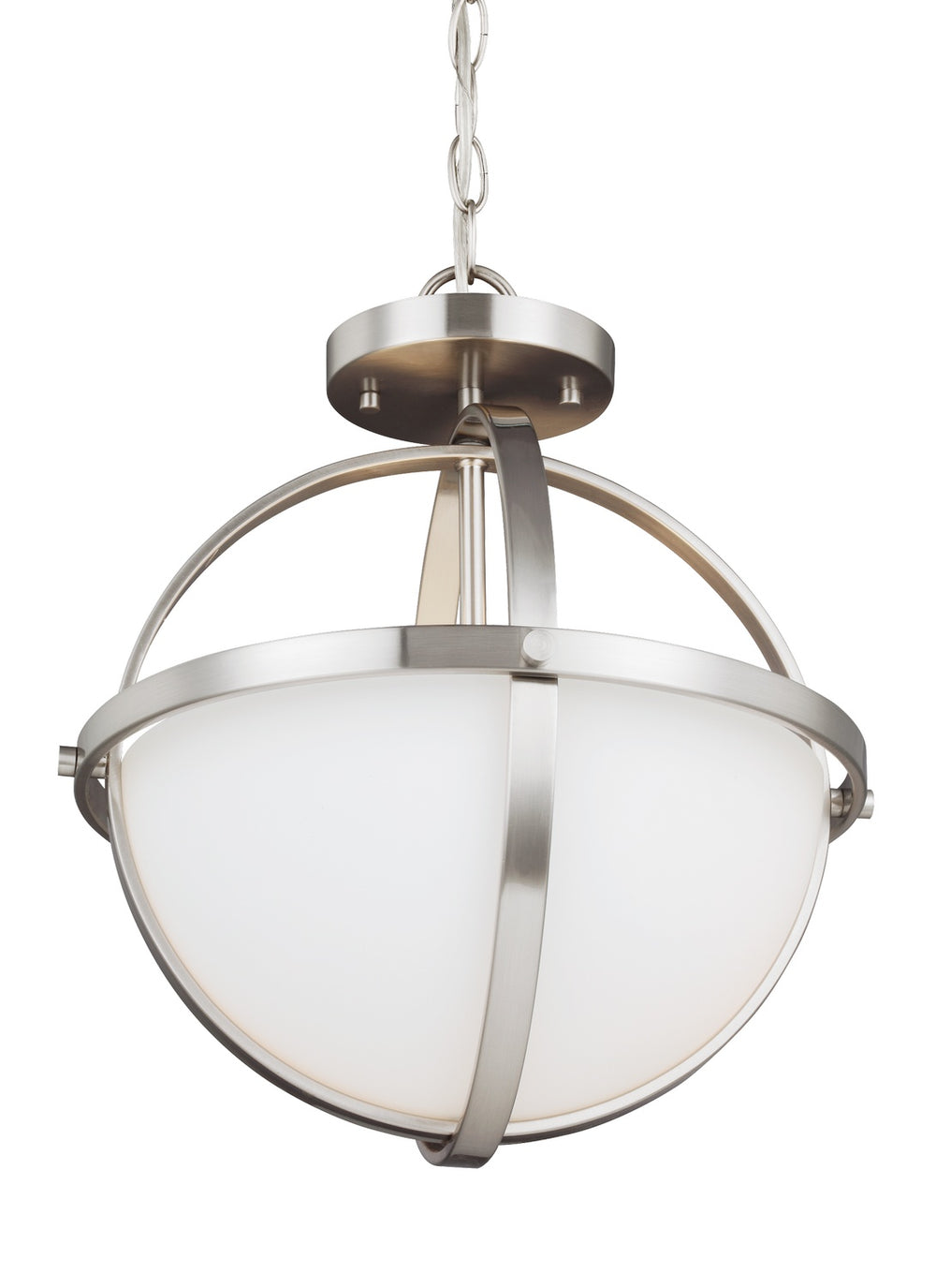 Generation Lighting Canada - Two Light Semi-Flush Convertible Pendant - Alturas - Brushed Nickel- Union Lighting Luminaires Decor