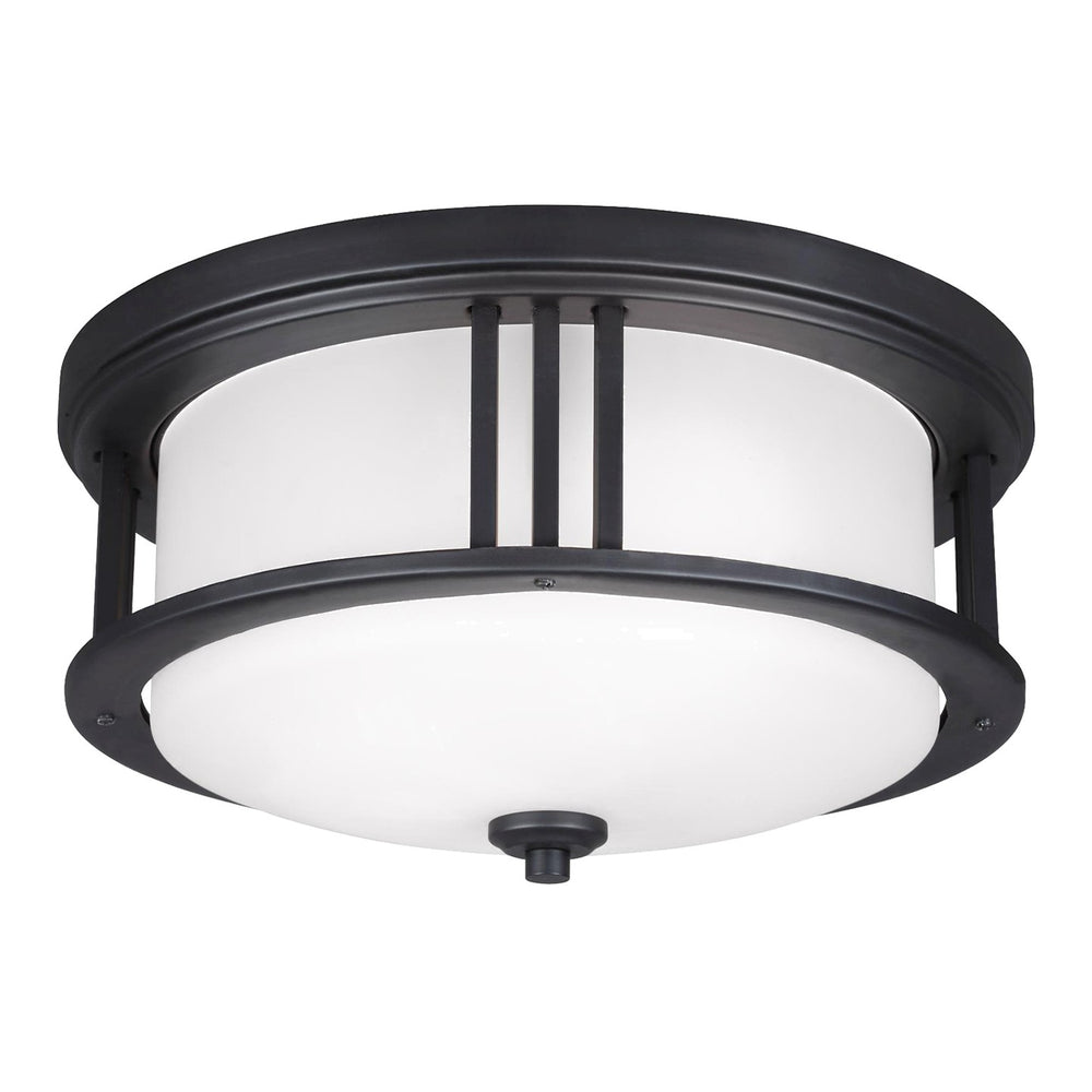 Generation Lighting Canada - Two Light Outdoor Flush Mount - Crowell - Black- Union Lighting Luminaires Decor