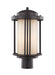 Generation Lighting Canada - One Light Outdoor Post Lantern - Crowell - Antique Bronze- Union Lighting Luminaires Decor
