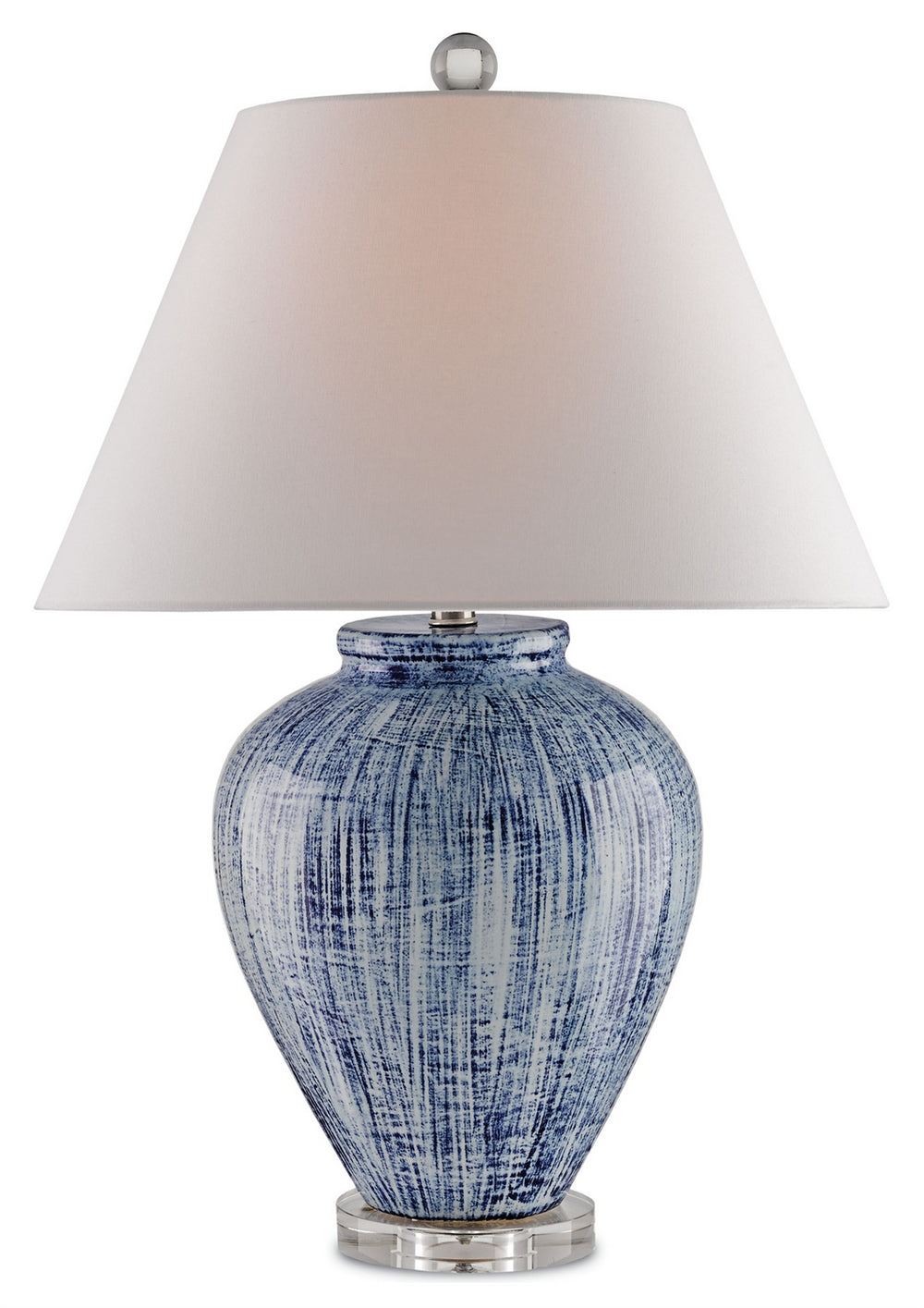 Currey and Company - One Light Table Lamp - Malaprop - Blue/White/Clear- Union Lighting Luminaires Decor